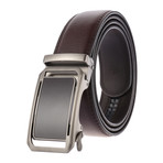 Marshall Leather Automatic Belt // Brown + Gunmetal