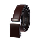Aaron // Leather Automatic Belt //  Brown Buckle + Brown Belt