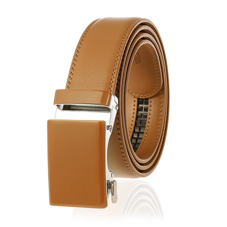 Mode Luke // Leather Automatic Belt //  Tan Buckle + Tan Belt
