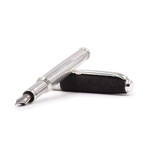 Stingray Cap Silver Moiré Engraving // Fountain Pen (Fine Point Nib)