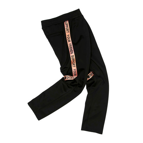 SYF Track Pants // Black + Dusty Pink (Small)