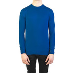 Embroidered Crewneck Sweater // Blue (Small)