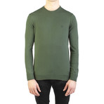Embroidered Crewneck Sweater // Green (Small)