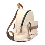 Leather Backpack + Clutch // Cream