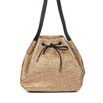 Leather Handbag // Gold
