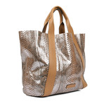 Python Shoulder Handbag // Silver