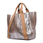 Python Shoulder Handbag // Silver