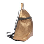 Leather Backpack // Gold