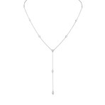 Estate 14k White Gold Diamond By the Yard Drop Necklace