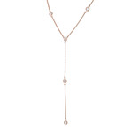 Estate 14k Rose Gold Diamond By the Yard Drop Necklace