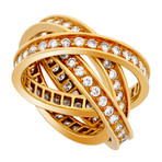 Vintage Cartier 18k Yellow Gold Trinity Diamond Ring // Ring Size: 4.75