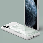 Damda Glide Shield // White Marble (iPhone 11)