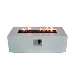 Propane/Natural Gas Fire Pit Table // 42" Rectangular // Cast Concrete (Natural Concrete)