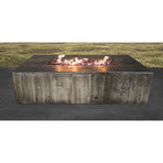 Propane/Natural Gas Fire Pit Table // 48" Rectangular // Cast Concrete
