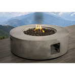 Propane/Natural Gas Fire Pit Table // 36" Round // Cast Concrete (Natural Concrete)