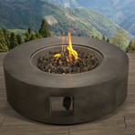 Propane/Natural Gas Fire Pit Table // 36" Round // Cast Concrete (Natural Concrete)