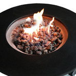Propane/Natural Gas Fire Pit Table // 32" Marble Top // Cast Stone