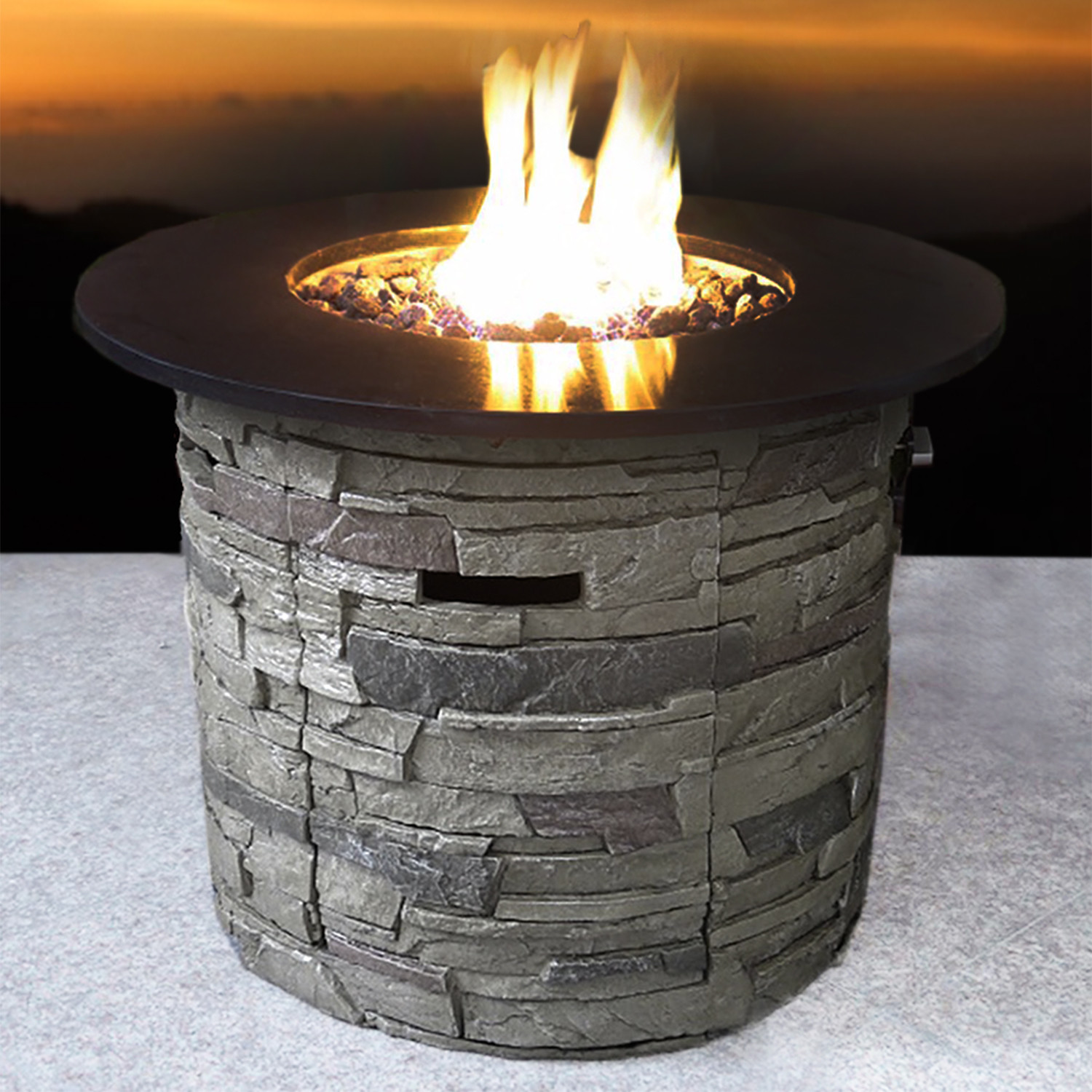 Propane/Natural Gas Fire Pit Table // 32" Marble Top ...