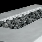 Propane/Natural Gas Fire Pit Table // 42" Internal Tank Rectangular // Cast Concrete (Natural Concrete)