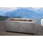 Propane/Natural Gas Fire Pit Table // 42" Rectangular // Cast Concrete (Natural Concrete)