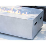 Propane/Natural Gas Fire Pit Table // 56" Rectangular // Cast Concrete (Charcoal)
