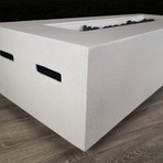 Propane/Natural Gas Fire Pit Table // 56" Rectangular // Cast Concrete (Charcoal)