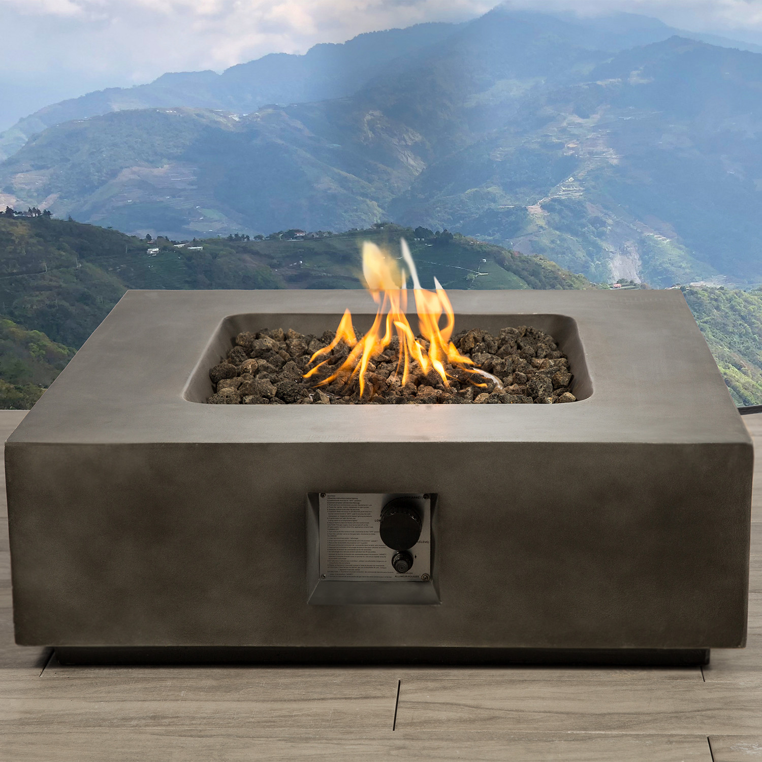 Propane Natural Gas Fire Pit Table, Large Natural Gas Fire Pit