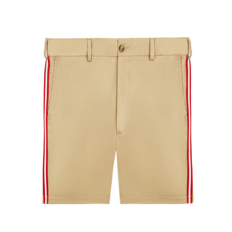 Chino Shorts With Taping // Khaki (XS)