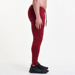 Icon Tapered Joggers // Blood Red (M)
