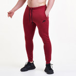 Icon Tapered Joggers // Blood Red (S)
