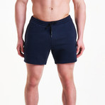 Icon Tapered Shorts // Dark Navy (XL)