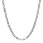 Solid 10K White Gold Hollow Franco Chain Necklace // 3.0mm