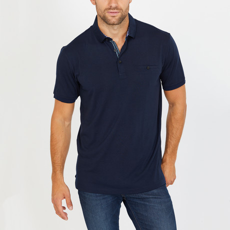 Jace Short Sleeve Polo Shirt // Navy Blue (Small)