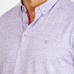 Alexandre Short Sleeve Polo Shirt // Light Purple + White (Small)