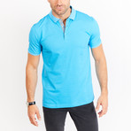 Adam Short Sleeve Polo Shirt // Turquoise Blue (Small)