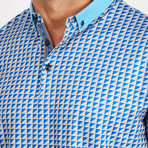 Victor Short Sleeve Polo Shirt // Gray + Blue (Small)