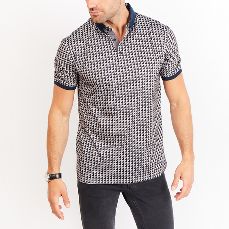 Roman Short Sleeve Polo Shirt // Gray + Black (Small)