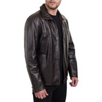 Efes Leather Jacket // Brown (XL)