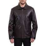 Efes Leather Jacket // Brown (4XL)