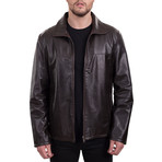 Efes Leather Jacket // Brown (L)