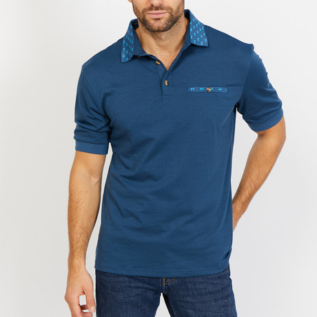 Oscar Short Sleeve Polo Shirt // Blue (Large)