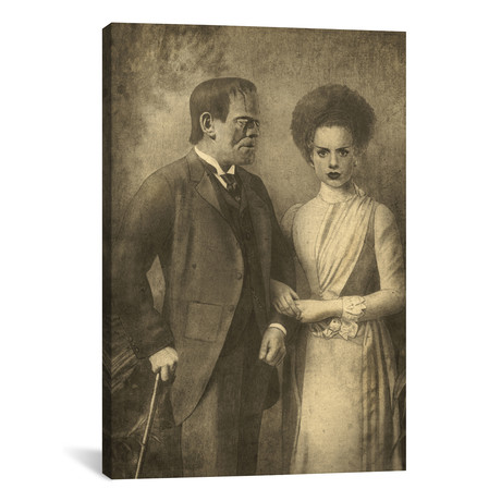 Mr. And Mrs. Frankenstein // Terry Fan (18"W x 26"H x 0.75"D)