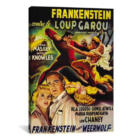 Frankenstein Meets The Wolf Man (18"W x 26"H x 0.75"D)