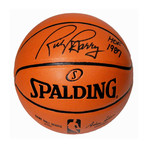 Rick Barry Signed Spalding NBA Game Replica Basketball with HOF 1987