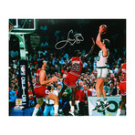 Larry Bird Signed Boston Celtics Shooting Over Michael Jordan Photo (10" x 8")