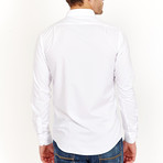 Jaxon Long Sleeve Button-Up Shirt // White + Red (Small)