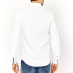 Samuel Textured Long Sleeve Button-Up Shirt // White (Small)