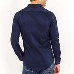 Bernard Long Sleeve Button-Up Shirt // Navy (Small)