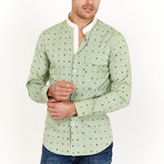 Luke Long Sleeve Button-Up Shirt // Olive Green + Black (Small)