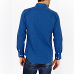 Grayson Checkered Long Sleeve Button-Up Shirt // Sapphire Blue (XX-Large)